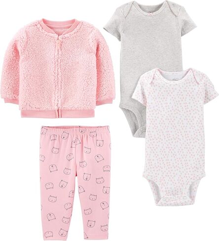 Simple Joys by Carter's Baby Girls 4-piece Jacket, Pant, and Bodysuit Set in Saudi Arabia