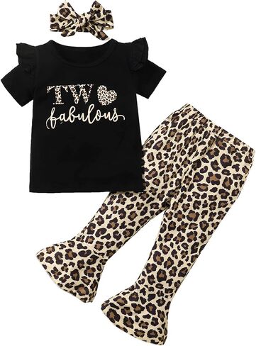 Baby Girl 2nd Birthday Outfit Girl 2 Year Old Birthday Outfit Toddler Leopard Clothes in Saudi Arabia