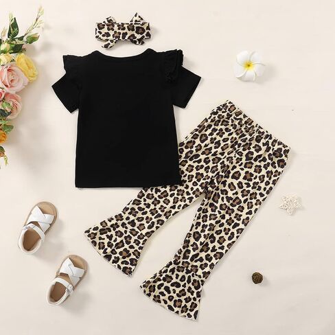 Baby Girl 2nd Birthday Outfit Girl 2 Year Old Birthday Outfit Toddler Leopard Clothes in Saudi Arabia