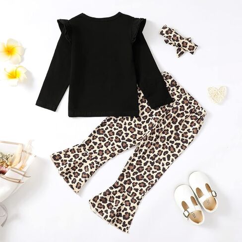 Baby Girl 2nd Birthday Outfit Girl 2 Year Old Birthday Outfit Toddler Leopard Clothes in Saudi Arabia
