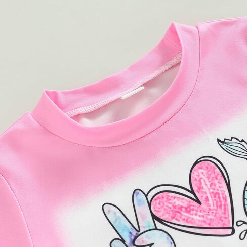 Toddler Kid Baby Girls Outfits Fly Sleeve Shell Crop Tops T-Shirt Mermaid Flared Pants Summer Birthday Clothes 1-6T in Saudi Arabia