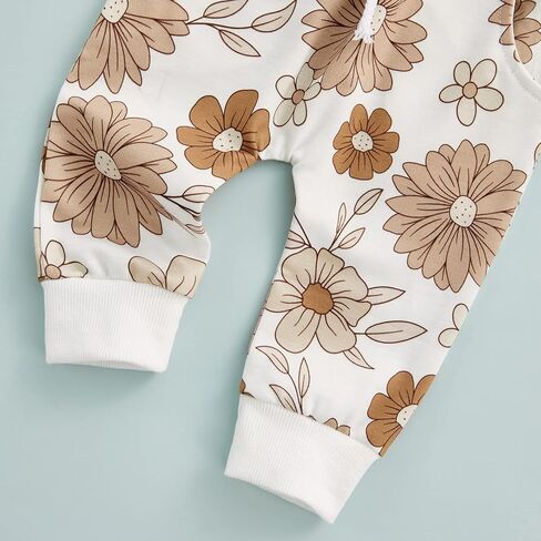 3Pcs Baby Girl Outfits Daisy Sweatshirt + Pants + Headband Infant Fall Winter Clothes in Kuwait