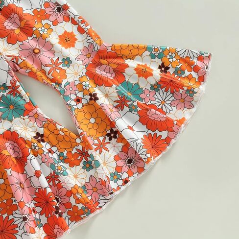 Toddler Baby Girl Birthday Outfit Groovy One/Two Groovy Romper Shirts Flower Bell Bottoms Headband Boho Clothes in Saudi Arabia