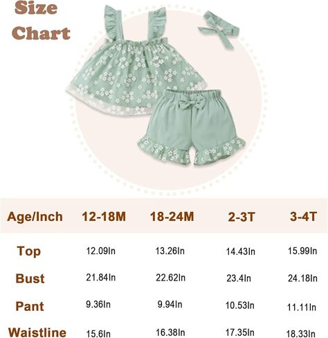 Toddler Girl Clothes Baby Girl Outfits Summer Sleeveless Tops Shorts Set 3PCS Girl Clothes 12 Months-4T in Saudi Arabia