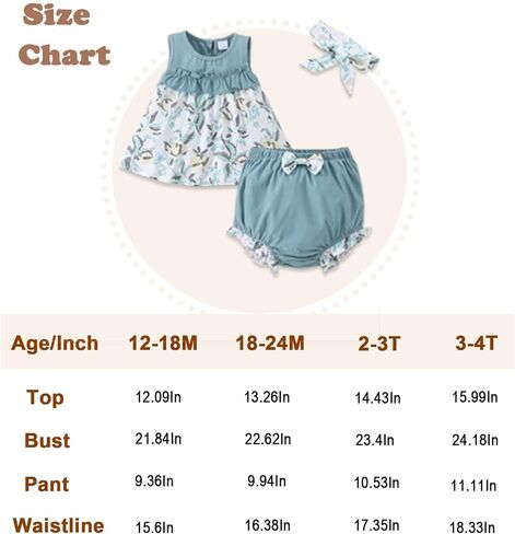 Toddler Girl Clothes Baby Girl Outfits Summer Sleeveless Tops Shorts Set 3PCS Girl Clothes 12 Months-4T in Saudi Arabia