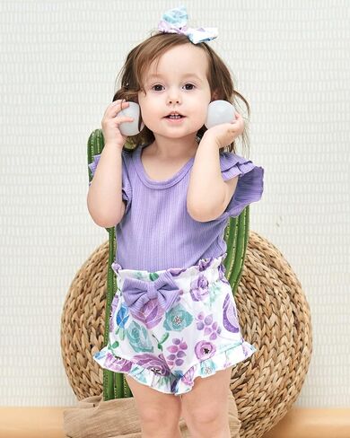 SUNNY PIGGY Newborn Baby Girl Clothes Romper Floral Shorts Set Infant Summer Outfits Baby Girls' Clothing for 0-18 Month in Saudi Arabia
