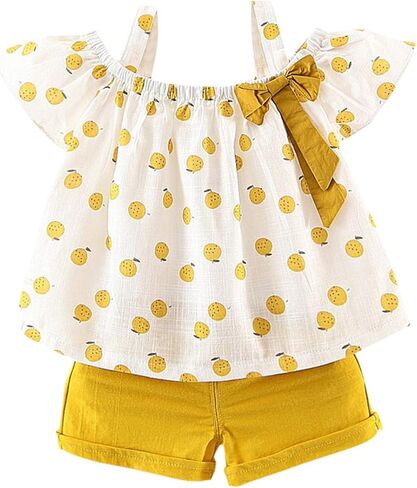 Hipea Toddler Baby Girls Summer Clothes Outfits Ruffle Camisole Spot Dot Tops and Casual Shorts Newborn Girl Clothing in Saudi Arabia