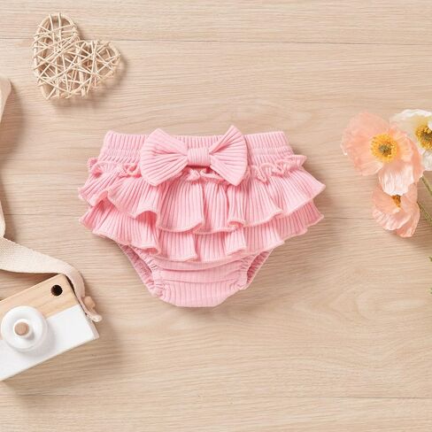 Aalizzwell Baby Girls Short Sleeve Bodysuit Bloomer Shorts Ribbed Outfits in Saudi Arabia