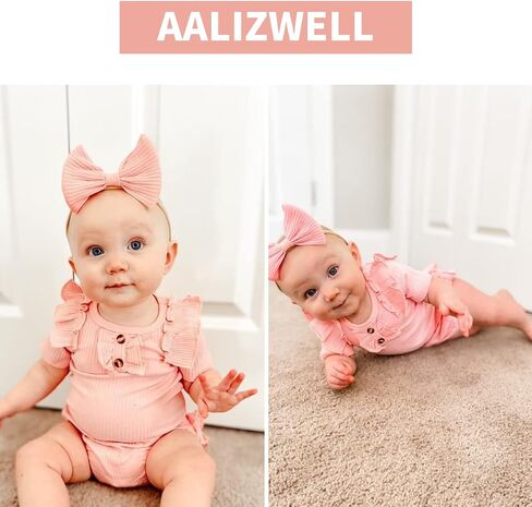 Aalizzwell Baby Girls Short Sleeve Bodysuit Bloomer Shorts Ribbed Outfits in Saudi Arabia