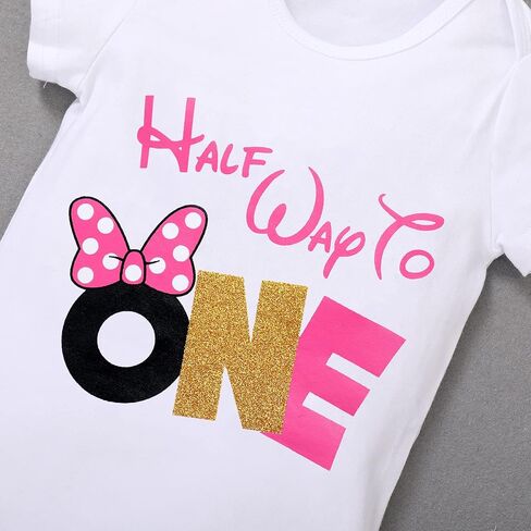 Baby Girls 1st Birthday Outfit Polka Dots ONE Romper Tutu Skirt Mouse Ears Headband Cake Smash Costume for Photo Shoot in Kuwait