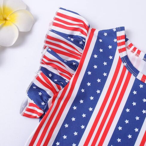 RETSUGO Baby Girls 4th of July Outfit Tulle Tutu Skirts Set Toddler Kids American Flag Heart Print Dress 2-8 Years Old in Saudi Arabia