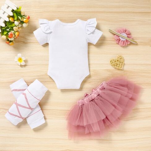 GRNSHTS Baby Girl Birthday Cake Smash Outfit Toddler Girl My 1st Birthday Romper Tutu Skirt with Headband Clothes Set in Saudi Arabia