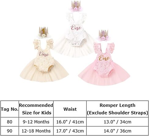 FYMNSI Toddler Baby Girls 1st Birthday Outfit Lace Tulle Romper Tutu Dress Crown Cake Smash Princess Boho Clothes Photo Shoot in Saudi Arabia
