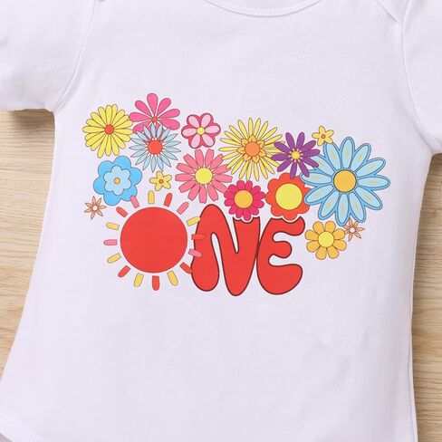 IDOPIP Boho Rainbow Sun 1st Birthday Outfit for Baby Girls Romper Tutu Skirt Headband 3PCS Clothes Set Cake Smash Photo Prop in Kuwait