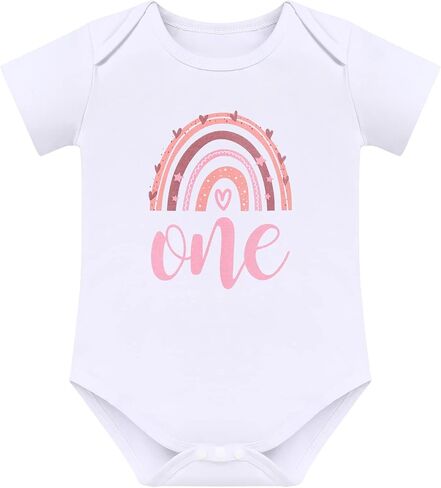 ODASDO Baby Girl Boho Rainbow 1st 2nd Birthday Cake Smash Outfit Romper Tutu Skirt Headband 3pcs Set Photo Props in Saudi Arabia