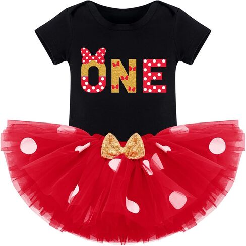 Kids Girls 3rd Birthday Outfit Cake Smash Shirt with Polka Dots Tutu Skirt Photo Shoot Clothes Set in Kuwait