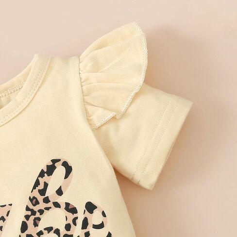 MIEKISA Baby Girls Romper and Leopard Mesh Dress Sets With Headband in Kuwait