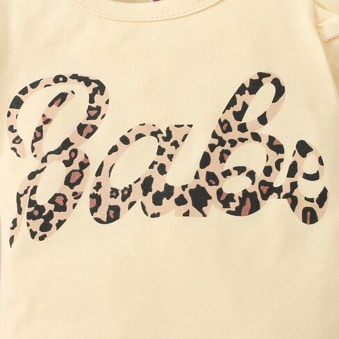 MIEKISA Baby Girls Romper and Leopard Mesh Dress Sets With Headband in Kuwait