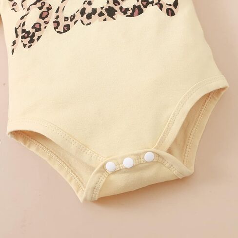 MIEKISA Baby Girls Romper and Leopard Mesh Dress Sets With Headband in Kuwait