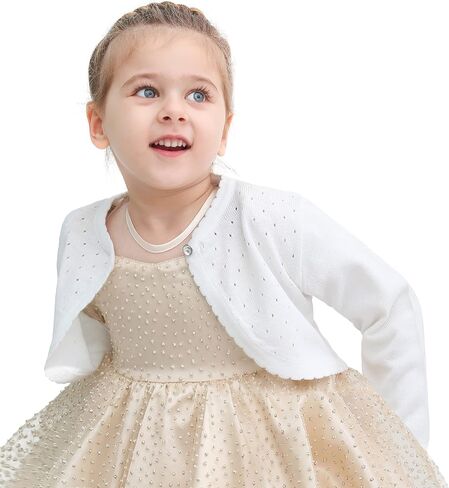 Lilax Baby Girls' Knit Long Sleeve One Button Closure Bolero Shrug in Saudi Arabia