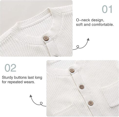 pureborn Baby Toddler Girls Boys Sweaters Warm Jacket - Cotton Knit Cardigan Button Closure Coat Outwear in Saudi Arabia