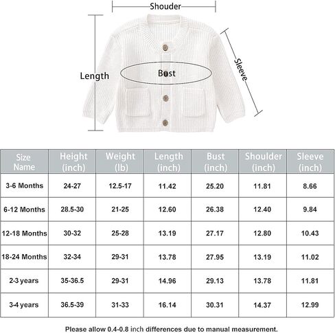 pureborn Baby Toddler Girls Boys Sweaters Warm Jacket - Cotton Knit Cardigan Button Closure Coat Outwear in Saudi Arabia