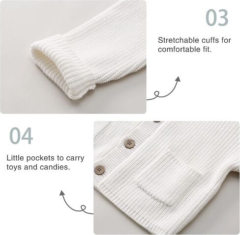 pureborn Baby Toddler Girls Boys Sweaters Warm Jacket - Cotton Knit Cardigan Button Closure Coat Outwear in Saudi Arabia