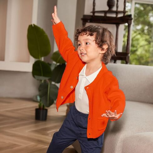 pureborn Baby Toddler Girls Boys Sweaters Warm Jacket - Cotton Knit Cardigan Button Closure Coat Outwear in Saudi Arabia