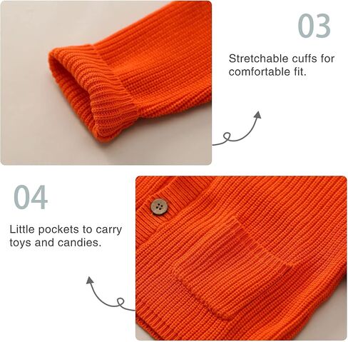pureborn Baby Toddler Girls Boys Sweaters Warm Jacket - Cotton Knit Cardigan Button Closure Coat Outwear in Saudi Arabia