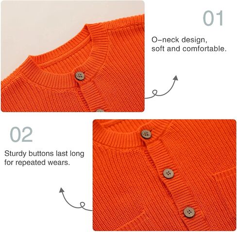 pureborn Baby Toddler Girls Boys Sweaters Warm Jacket - Cotton Knit Cardigan Button Closure Coat Outwear in Saudi Arabia