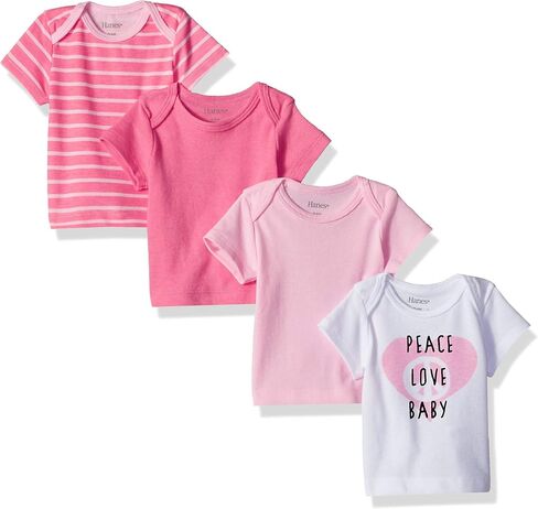 Hanes Baby T-Shirt, Flexy Soft Stretch Shirt, Expandable Shoulder, 4-Pack in Saudi Arabia