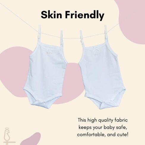 Feathers Tank Top Bodysuits for Baby Girl (2 Pack) Super Soft One-Piece Toddler Bodysuit in Saudi Arabia