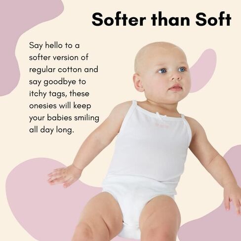 Feathers Tank Top Bodysuits for Baby Girl (2 Pack) Super Soft One-Piece Toddler Bodysuit in Saudi Arabia