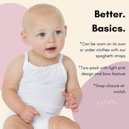 Feathers Tank Top Bodysuits for Baby Girl (2 Pack) Super Soft One-Piece Toddler Bodysuit in Saudi Arabia
