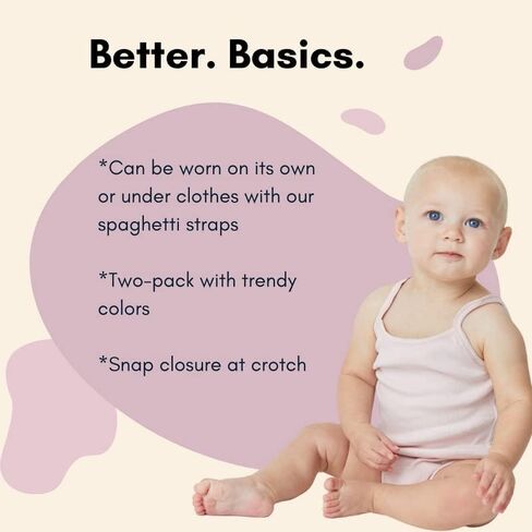 Feathers Tank Top Bodysuits for Baby Girl (2 Pack) Super Soft One-Piece Toddler Bodysuit in Kuwait