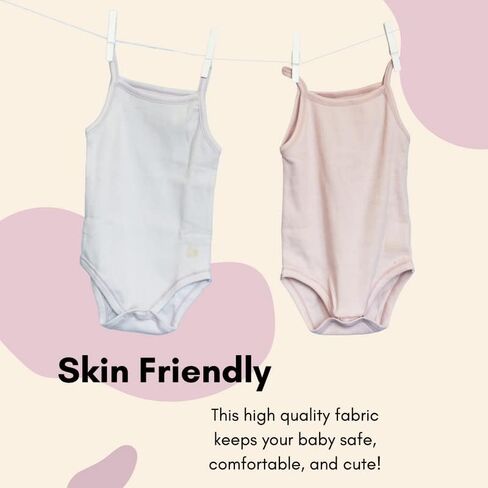 Feathers Tank Top Bodysuits for Baby Girl (2 Pack) Super Soft One-Piece Toddler Bodysuit in Kuwait