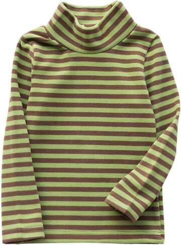 JWWN Little Boys Girls Thermal Tops Kids Winter Undershirt Stripe Turtleneck Fleece Baselayer Long Sleeve T Shirts in Saudi Arabia