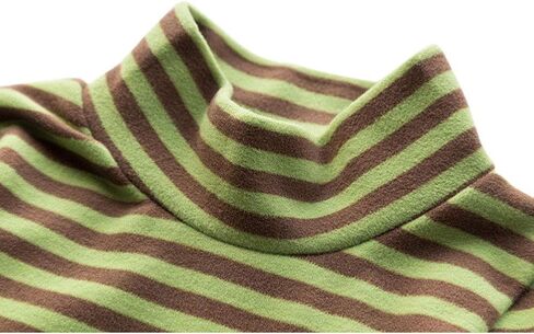 JWWN Little Boys Girls Thermal Tops Kids Winter Undershirt Stripe Turtleneck Fleece Baselayer Long Sleeve T Shirts in Saudi Arabia