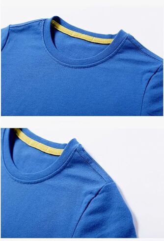 تي شيرت AdaliaFaye للأطفال برقبة دائرية من القطن الصلب للأولاد والبنات بأكمام قصيرة ومريح للأطفال الصغار، تي شيرت داخلي ناعم in Kuwait