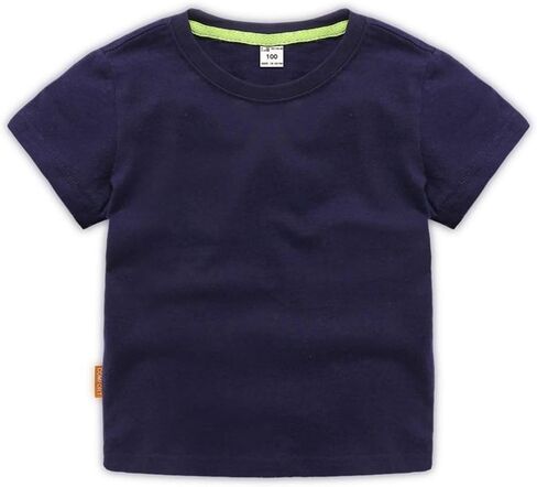 تي شيرت AdaliaFaye للأطفال برقبة دائرية من القطن الصلب للأولاد والبنات بأكمام قصيرة ومريح للأطفال الصغار، تي شيرت داخلي ناعم in Kuwait