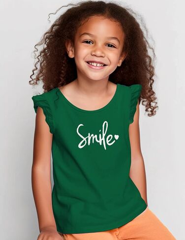 Arshiner Girls Basic Ruffle Sleeve Cute T-Shirt Stretchy Tunic Tank Tops School Blouse in Saudi Arabia
