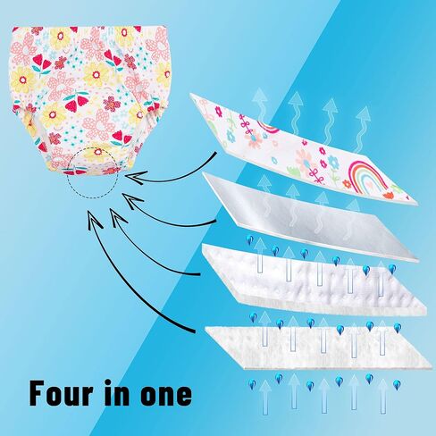 Toddler Potty Training Pants 4 Pack,Cotton Training Underwear Size 2T,3T,4T,Waterproof Underwear for Kids in Saudi Arabia