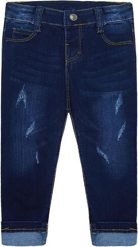 KIDSCOOL SPACE Baby Girl Boy Jeans,Little Kid Elastic Band Inside Ripped Denim Pants in Saudi Arabia