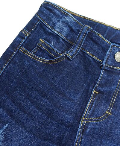 KIDSCOOL SPACE Baby Girl Boy Jeans,Little Kid Elastic Band Inside Ripped Denim Pants in Saudi Arabia