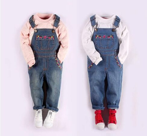 KIDSCOOL SPACE للأطفال والأولاد الصغار/الفتيات وزرة من الدنيم باللونين الأزرق والأسود، ملابس عمل من الجينز in Kuwait