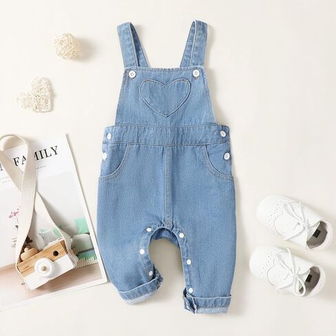 Baby Girls Overalls Baby Denim Romper Outfits Infant Girls Jeans Jumpsuit in Saudi Arabia