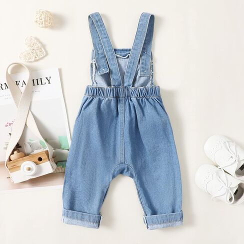 Baby Girls Overalls Baby Denim Romper Outfits Infant Girls Jeans Jumpsuit in Saudi Arabia