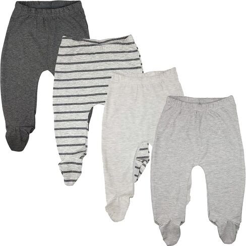 123 Bear Baby Soft Cotton Spandex Pants with Feet in Kuwait