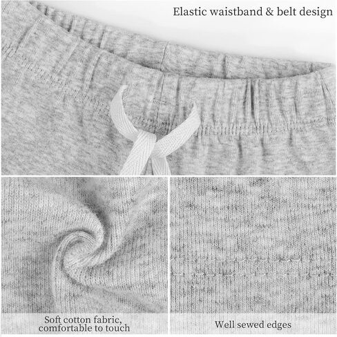 Resinta 4 Packs Unisex Baby Toddler Cotton Shorts Baby Pull-on Shorts with Drawstring Soft Summer Clothes for Daily Wear in Kuwait