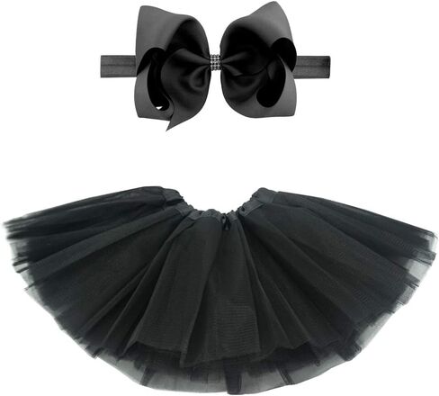 BGFKS 5 Layered Toddlers Tulle Tutu Skirt for Girls with Headband for Baby Girl 0 to 36 Months in Saudi Arabia